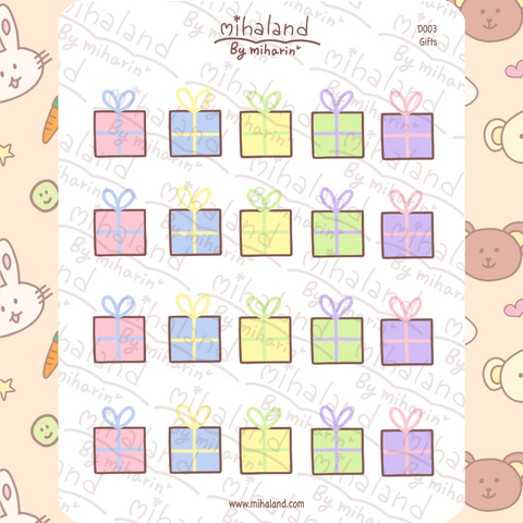 Gifts Planner Stickers (D003) - mihaland