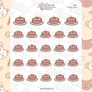Birthday Cakes Planner Stickers (D004) - mihaland