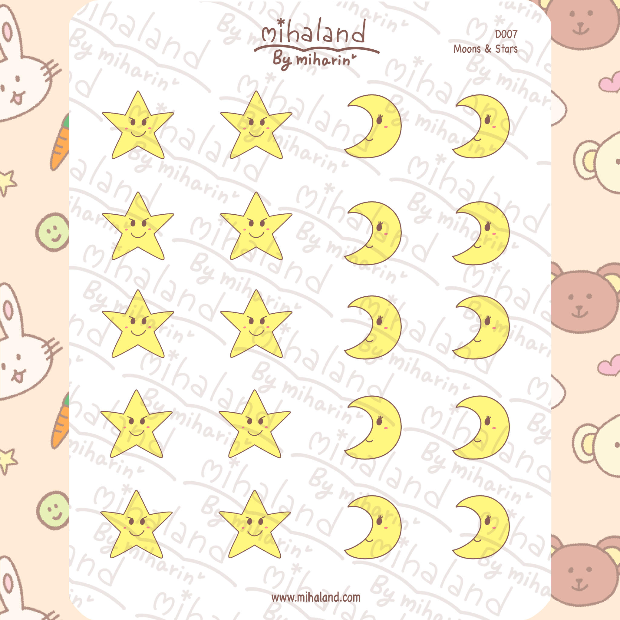 Moons & Stars Planner Stickers (D007) - mihaland