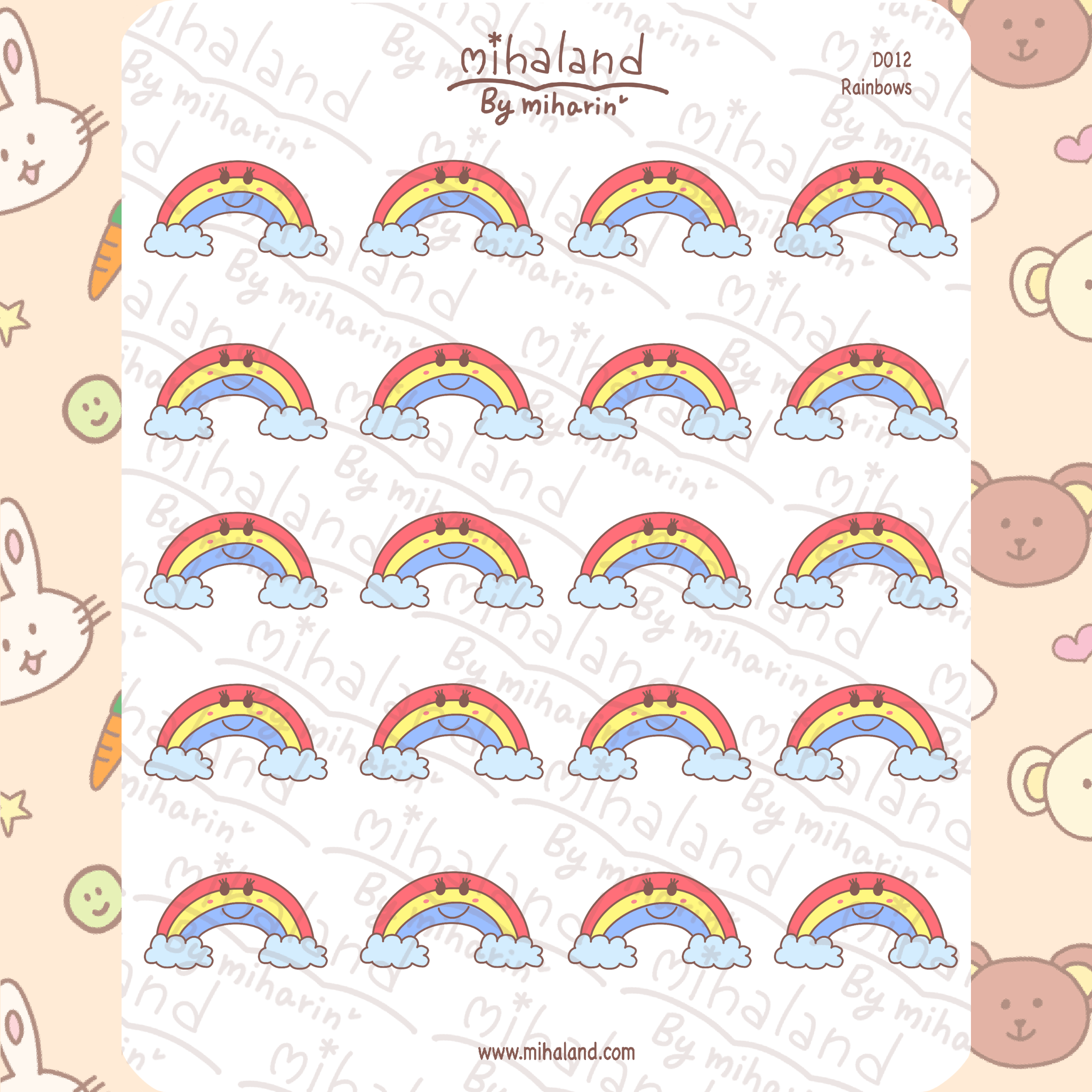 Rainbow Planner Stickers (D012) - mihaland