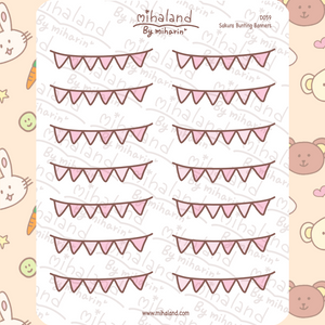 Sakura Bunting Banners Planner Stickers (D059) - mihaland