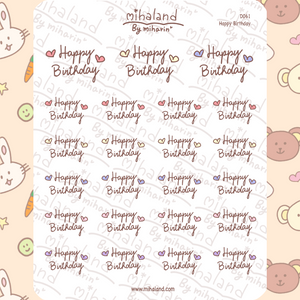 Happy Birthday Planner Stickers (D061) - mihaland