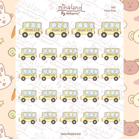 School Buses Planner Stickers (D067) - mihaland