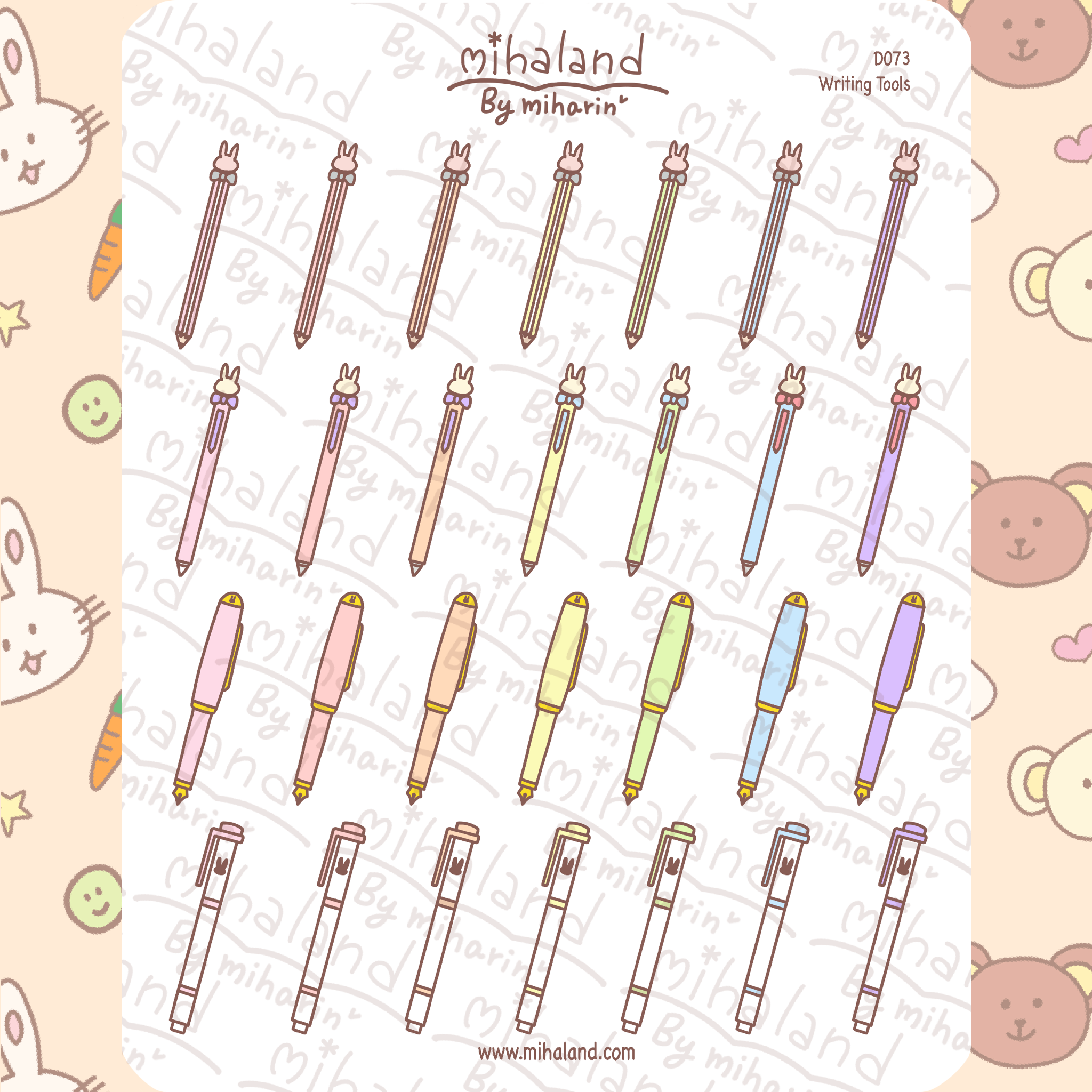 Writing Tools Planner Stickers (D073) - mihaland