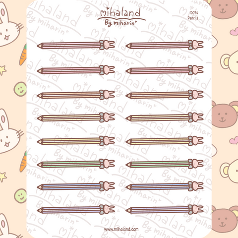 Pencils Planner Stickers (D074) - mihaland