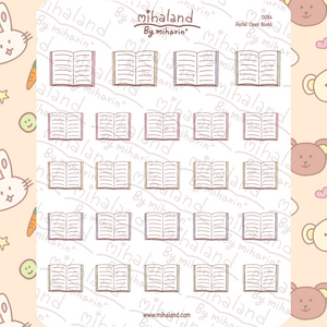 Pastel Open Books Planner Stickers (D084) - mihaland