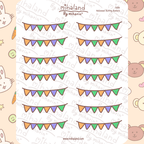 Halloween Bunting Banners Planner Stickers (D086)
