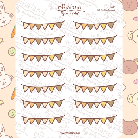 Fall Bunting Banners Planner Stickers (D092)