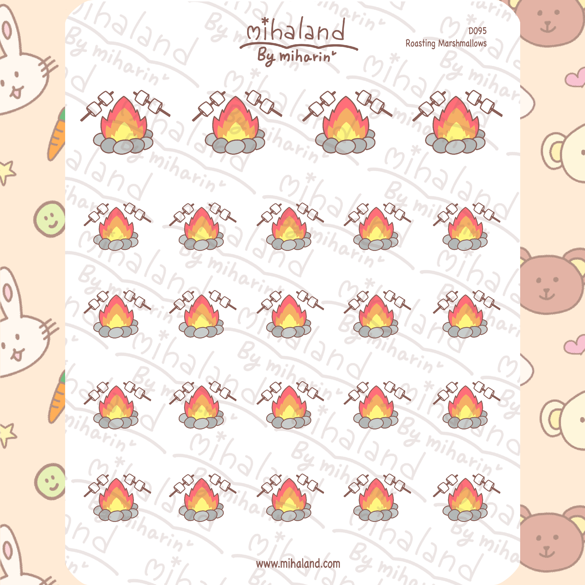 Roasting Marshmallows Planner Stickers (D095)