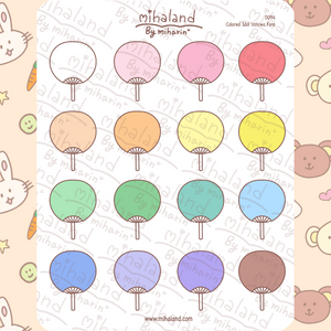 Colored Idol Uchiwa Fans Planner Stickers (D096)
