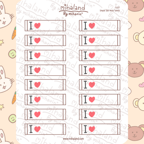 Simple Idol Wota Towels Planner Stickers (D107)