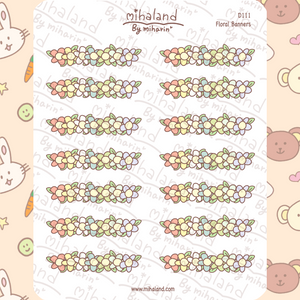 Floral Banners Planner Stickers (D111)