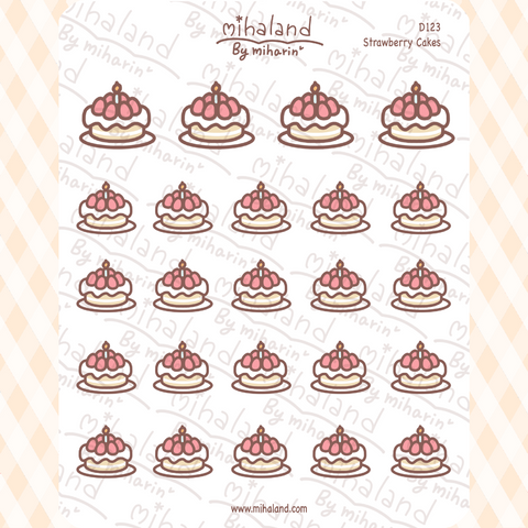 Strawberry Cakes Planner Stickers (D123)