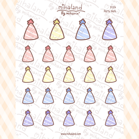 Party Hats Planner Stickers (D124)