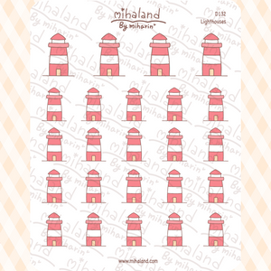Lighthouses Planner Stickers (D132)