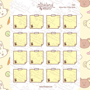 Yellow Miyu Sticky Notes Planner Stickers (F005) - mihaland