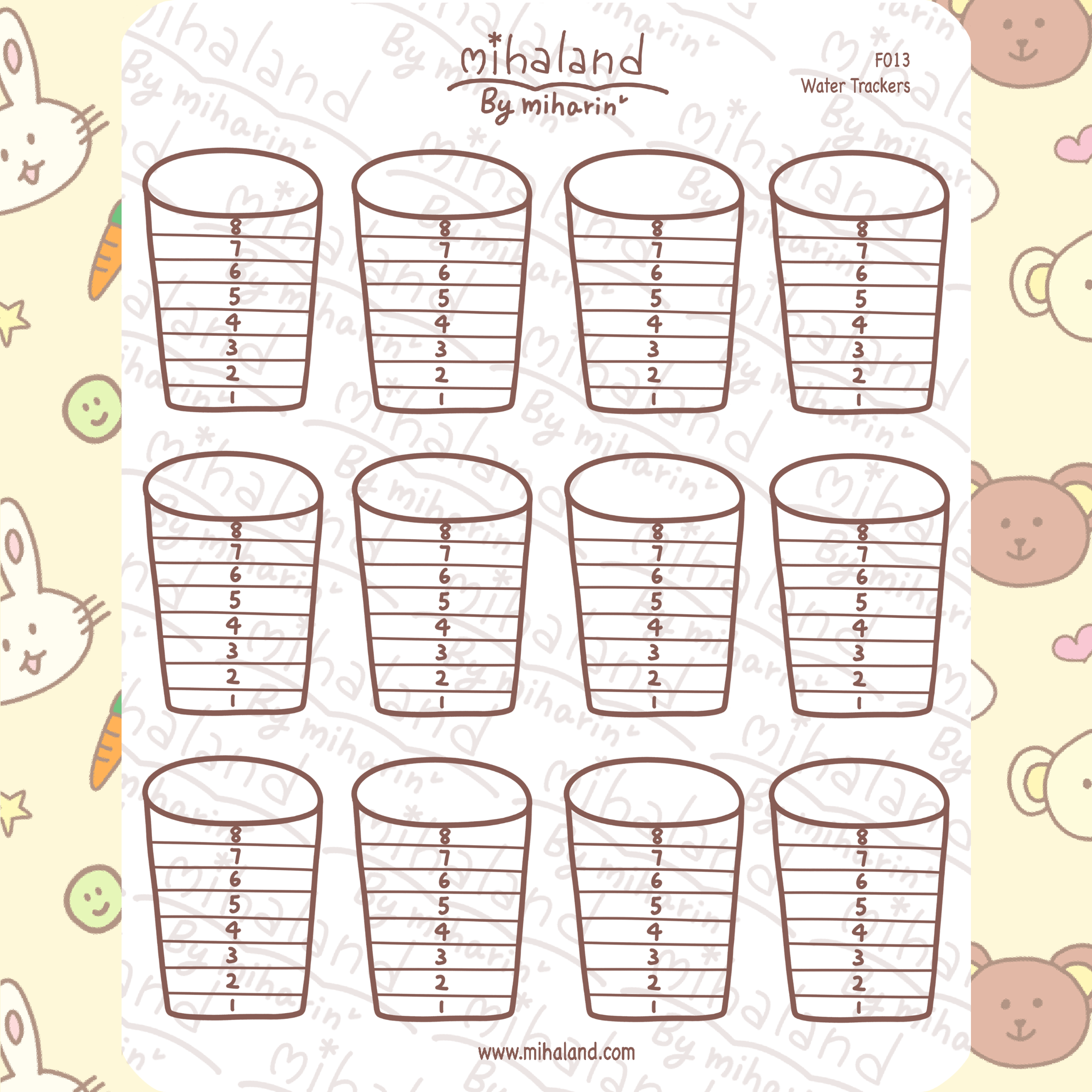 Water Trackers Planner Stickers (F013) - mihaland