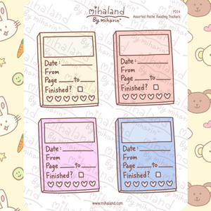 Assorted Pastel Reading Trackers Planner Stickers (F014) - mihaland