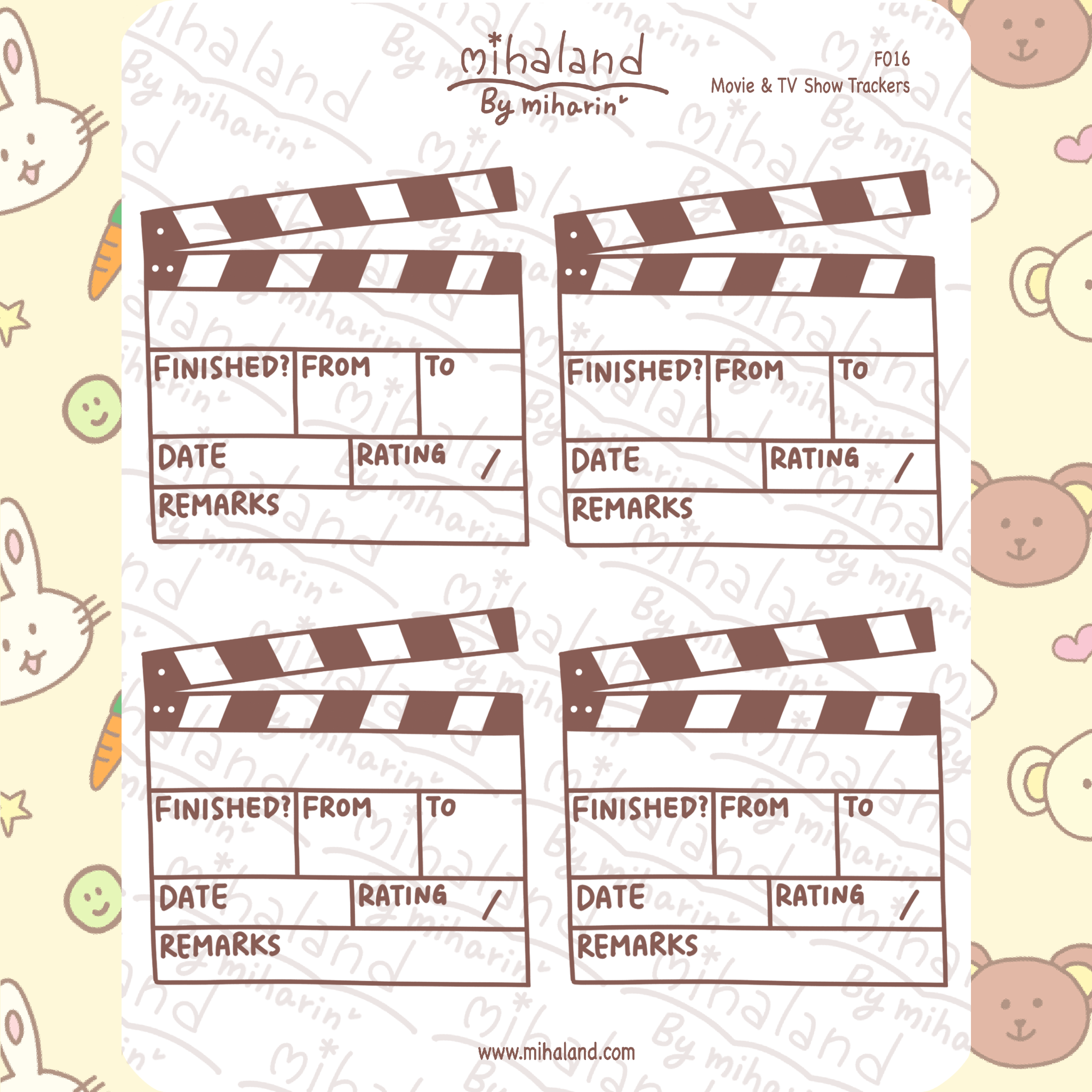 Movie & TV Show Trackers Planner Stickers (F016) - mihaland
