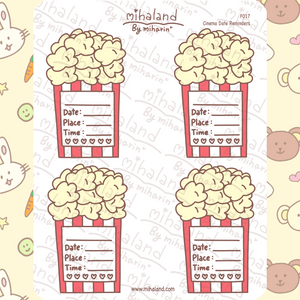 Cinema Date Reminders Planner Stickers (F017) - mihaland