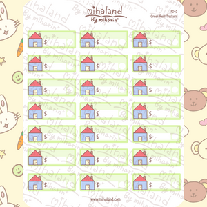 Green Rent Trackers Planner Stickers (F040)