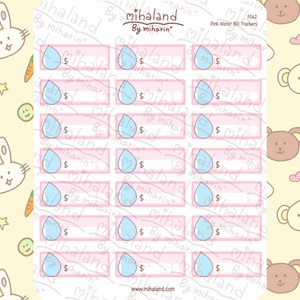 Pink Water Trackers Planner Stickers (F042)