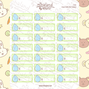 Green Water Trackers Planner Stickers (F045)
