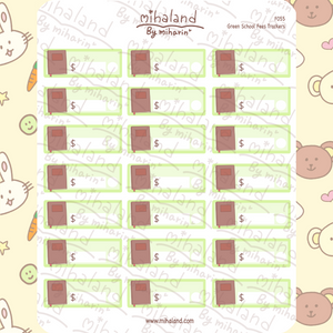Green School Fees Trackers Planner Stickers (F055)