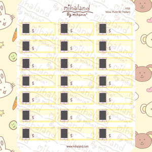 Yellow Phone Bill Trackers Planner Stickers (F058)