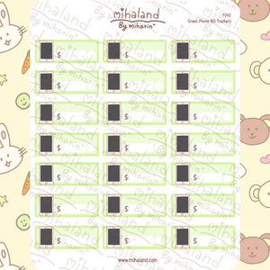 Green Phone Bill Trackers Planner Stickers (F060)