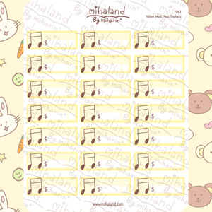 Yellow Music Fees Trackers Planner Stickers (F063)