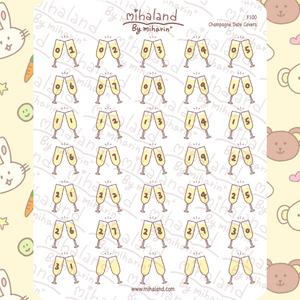 Champagne Date Covers Planner Stickers (F100)