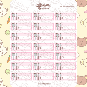 Pink Meal Expenses Trackers Planner Stickers (F116)