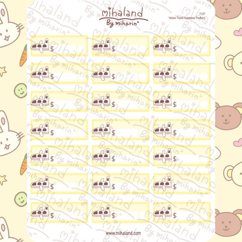 Yellow Travel Expenses Trackers Planner Stickers (F127)