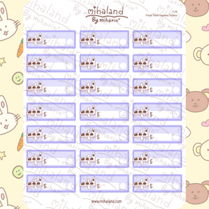 Purple Travel Expenses Trackers Planner Stickers (F130)