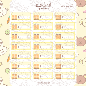 Yellow Gift Expenses Trackers Planner Stickers (F132)