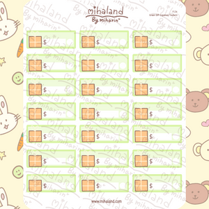 Green Gift Expenses Trackers Planner Stickers (F134)