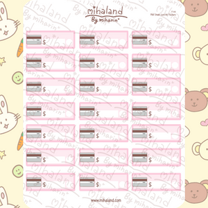 Pink Credit Card Bill Trackers Planner Stickers (F146)