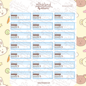 Blue Credit Card Bill Trackers Planner Stickers (F148)