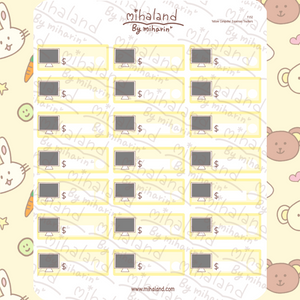 Yellow Computer Expenses Trackers Planner Stickers (F152)