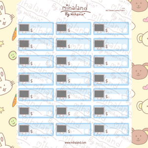 Blue Computer Expenses Trackers Planner Stickers (F153)