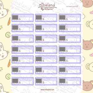 Purple Computer Expenses Trackers Planner Stickers (F155)