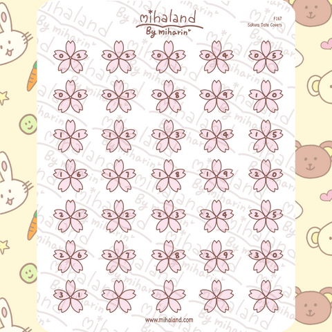 Sakura Date Covers Planner Stickers (F167)