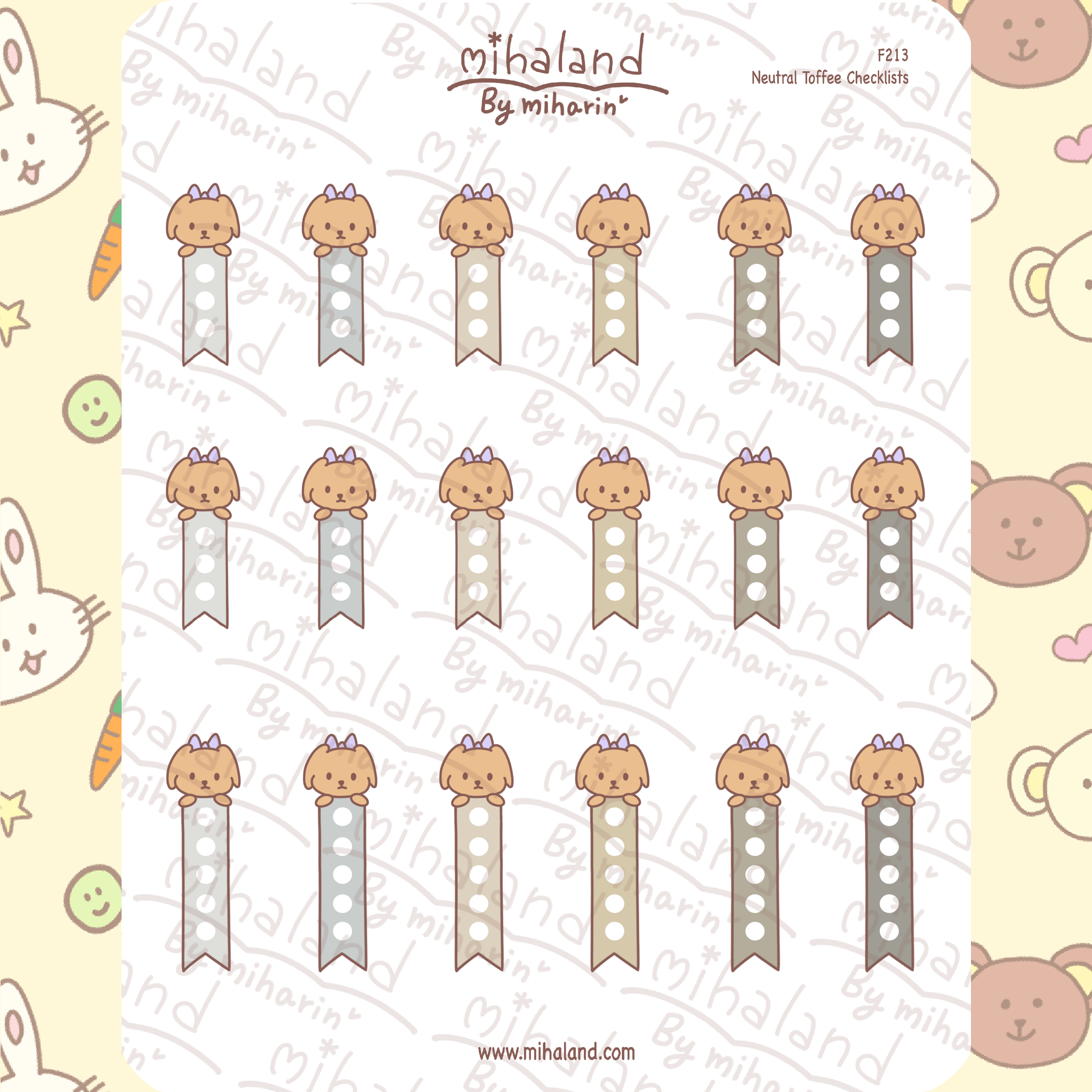 Neutral Toffee Checklists Planner Stickers (F213)