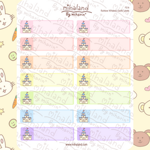 Rainbow mihaland Castle Labels Planner Stickers (F216)
