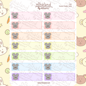 Rainbow Cheddar Labels Planner Stickers (F222)