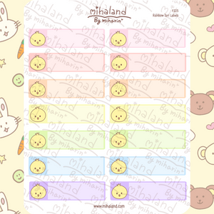 Rainbow Tori Labels Planner Stickers (F225)