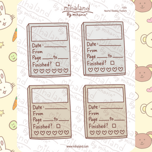 Neutral Reading Trackers Planner Stickers (F226)
