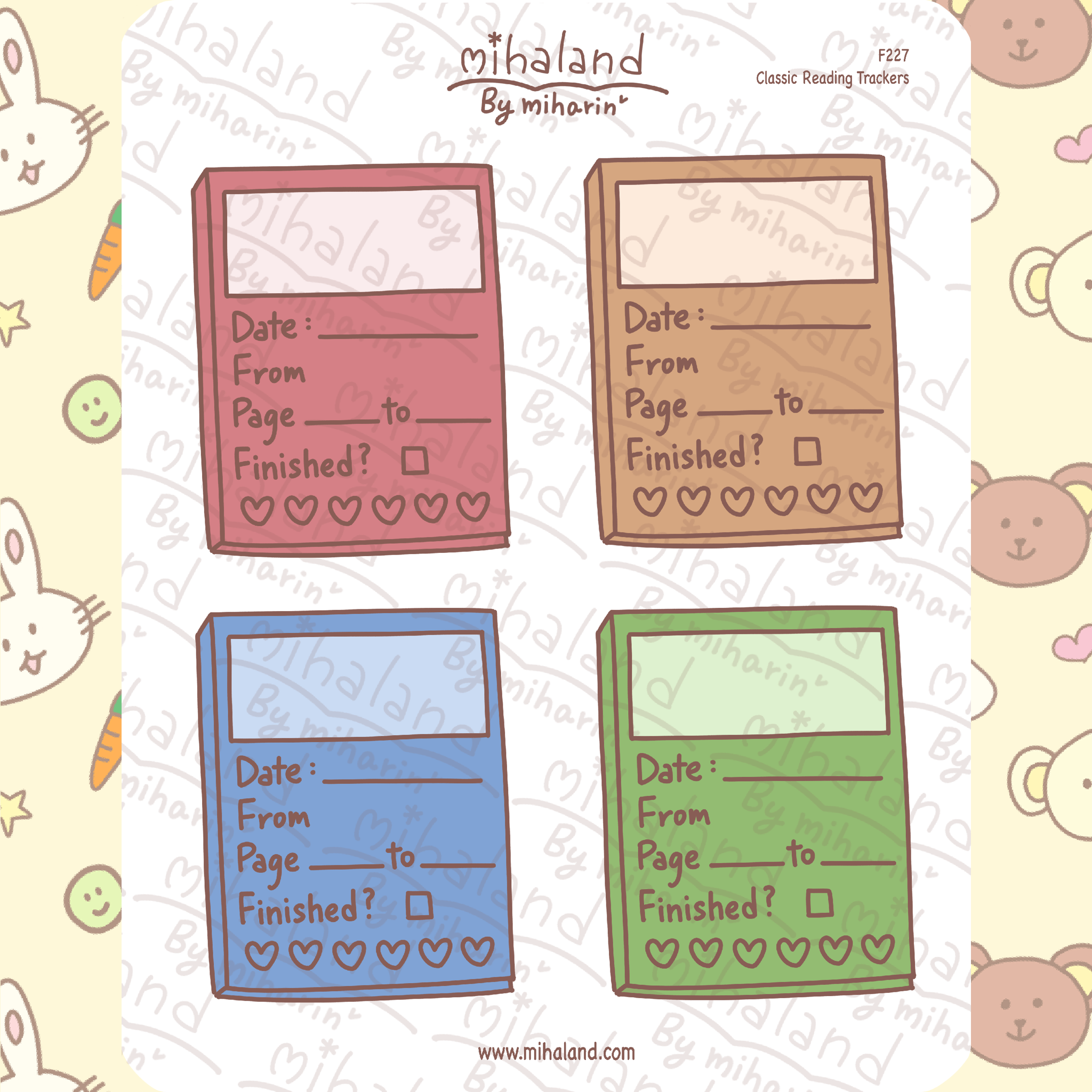 Classic Reading Trackers Planner Stickers (F227)