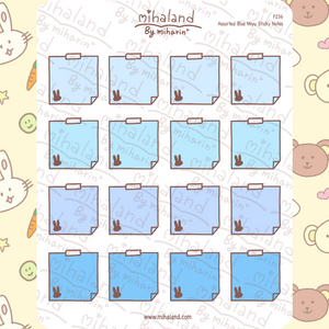 Assorted Blue Miyu Sticky Notes Planner Stickers (F236)